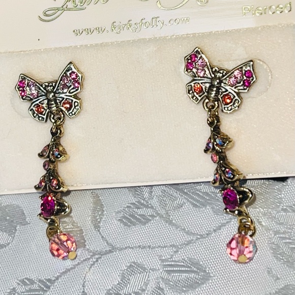 Kirks Folly butterfly earrings - Picture 2 of 8